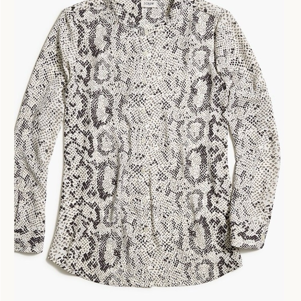 J. Crew Black and White Snakeskin button-up top